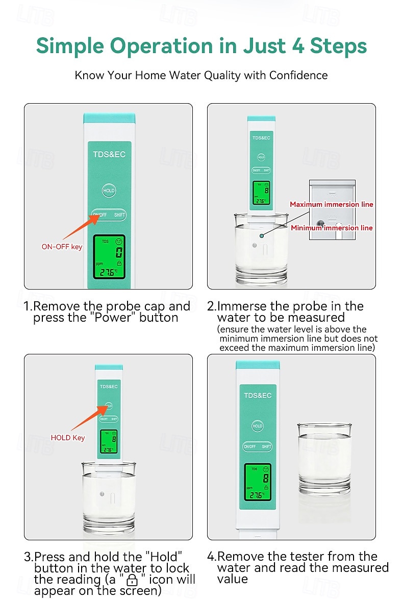 Digital Water Quality Tester Pen 3-in-1 Professional Tds Water Tester Pen Measures Tds Levels Conductivity And Temperature Suitable For Drinking Water Hydroponics Aquariums And Swimming Pools 2025 - $15.99 –P9