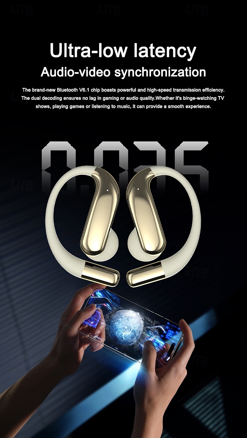 Intelligent AI Translation Earbuds Private-Mould OWS Semi-In-Ear Sports Earhook Bluetooth Earphones Extra-Long Battery Life Valentine's Day Gift 2026 - $26.99 –P6