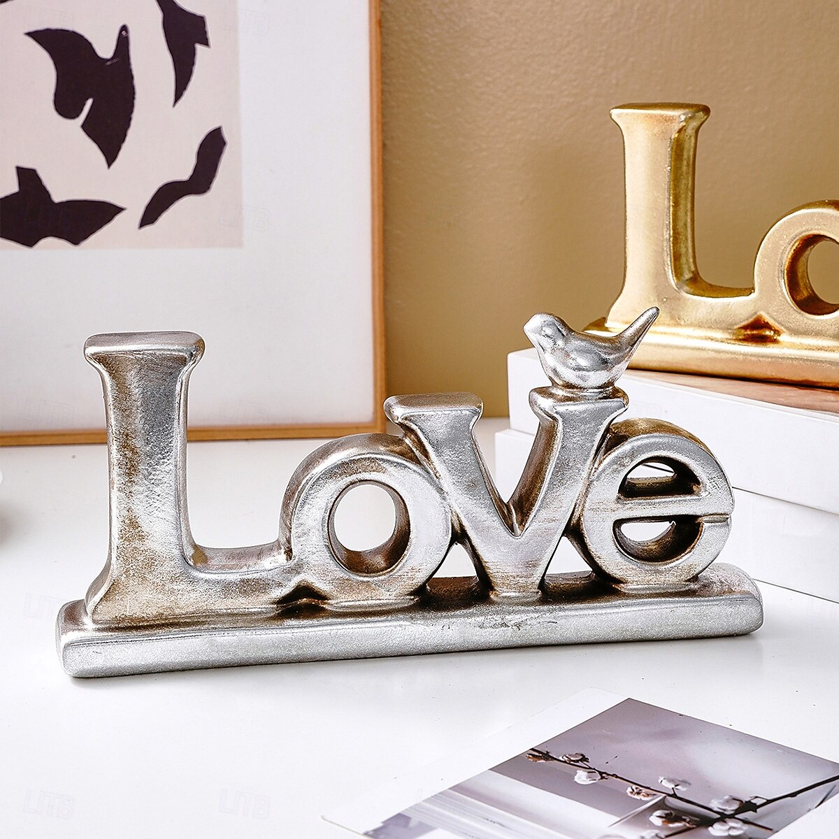 Valentine's Day Decoration LOVE Letter Ornaments Decorative Handicrafts Made of Resin Material With Gold and Silver Foil Decoration on The Surface 2026 - $25.99 –P8