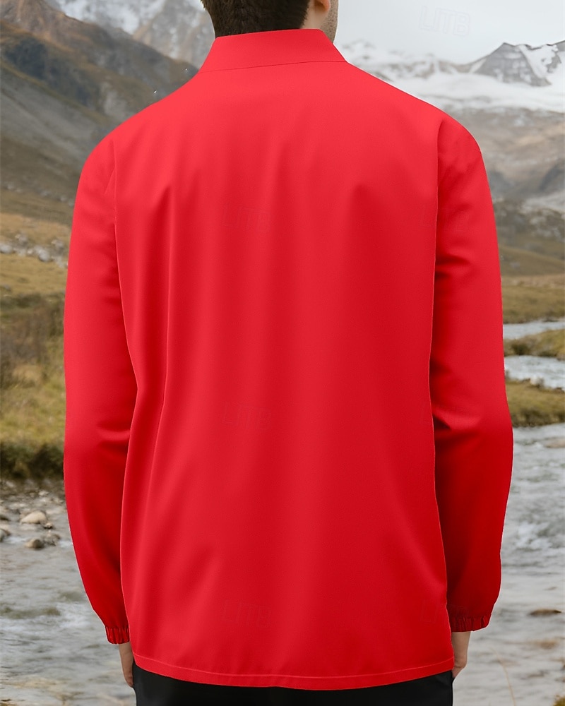 Hombre Chaqueta al aire libre Chaqueta para senderismo Vacaciones Diario Resistente al Viento Mantiene abrigado Bolsillo Otoño Invierno Plano Moda Clásico Escote Chino Regular Amarillo Claro Negro 2026 - $36.99 –P20
