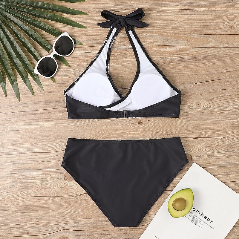 Damen Badeanzug Zweiteilig Rock Bademode Rückenfrei Urlaub Strandbekleidung Gestreift V Ausschnitt Ärmellos Badeanzüge 2026 - $22.99 –P4