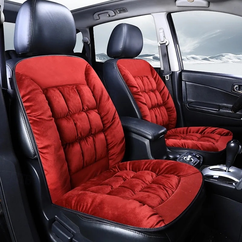 Funda de asiento de coche de invierno, acolchada, gruesa, afelpada, con diseño de cuadros, suave, cómoda y cálida. Cojín universal para el asiento delantero. 2026 - $36.99 –P7