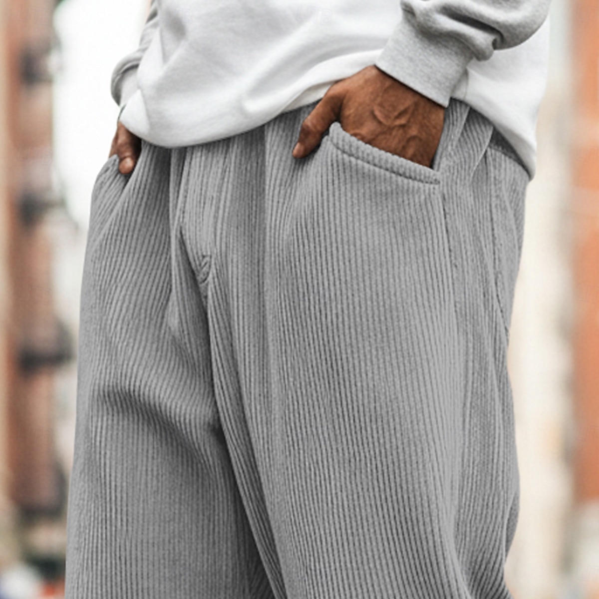 Bărbați Pantaloni Pantaloni Corduroy Pantaloni largi Pantaloni casual Pantaloni de sport cu picior drept Cordon Culoare solidă Confort Lungime totală În aer liber Casual Zilnic Modă Stil Clasic Negru 2026 - $22.99 –P3