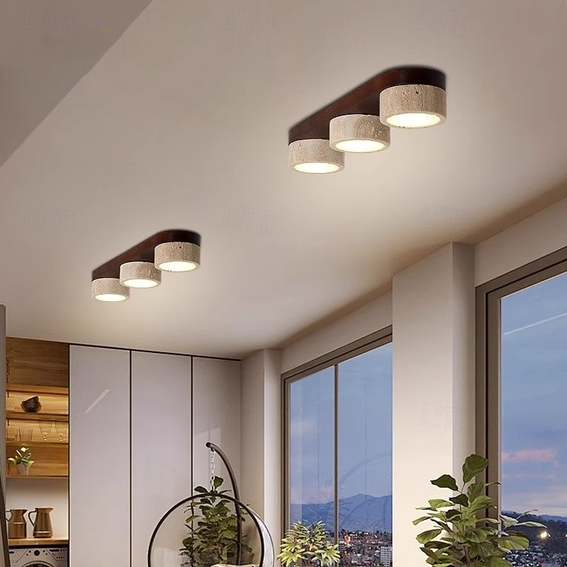 Светильник для туалетного столика из натурального камня - бра из травертина, 1/2/3/4 лампы, вращающееся на 180° светодиодное освещение над зеркалом для ванной комнаты 2026 - $54.99 –P3