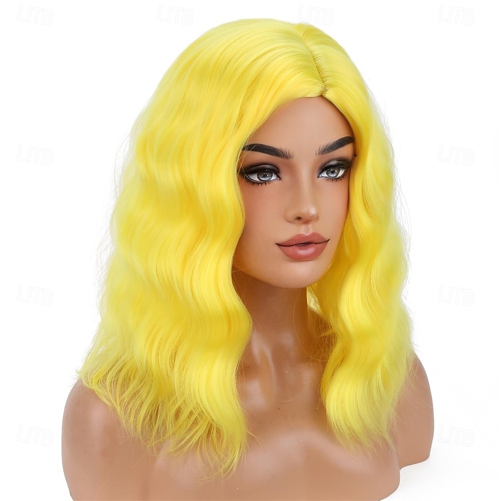 Carnival-peruukki 2026 Vaaleanpunainen Punainen Sininen Kihara Lyhyt Synteettinen festivaaliperuukki Mardi Gras Paraati Cosplay-asun hiukset varten Naisten 2026 - $21.99 –P3