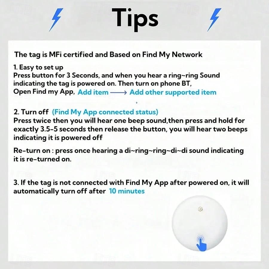 Smart Air Tracker For IOS Find My (IOS Only) Same Size With Original IOS Tag  Compatible With AirTag Case Keychain Silicone Holder Item Locator Key Finder For Pets Bags Luggage Bicycle Cars Anti-Los 2026 - BHD 7.25 –P9