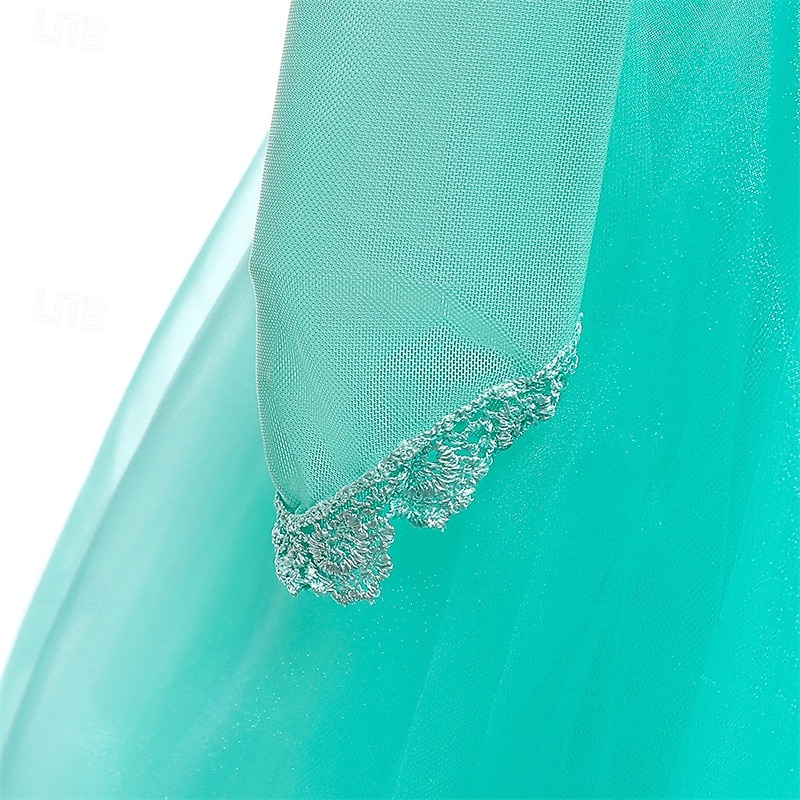 Buchwoche 2026 Kinder Mädchen Kleid Partykleid einfarbig ärmellos Bühnenkleid besondere Anlässe Mesh Mode Alltag Prinzessin Maxi Partykleid Swingkleid Tüllkleid Sommer Frühling ab 4 Jahren grün 2026 - $34.99 –P5