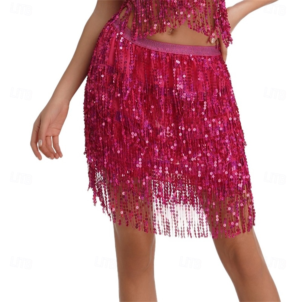 Samba Dancewear Belly Dance Sequin Tassel Skirt Half Bead Performance Skirtl Performance Costume 2026 - €31.57 –P5