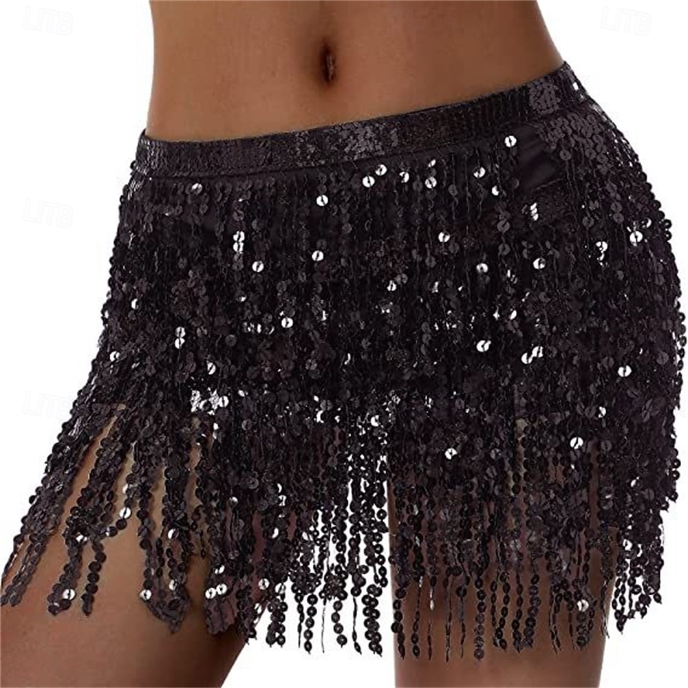 Samba Dancewear Belly Dance Performance Costume Sequin Tassel Hip Scarf Bead Waist Chain Indian Dance Performance Waist Scarf.l Performance Costume 2026 - $26.99 –P12