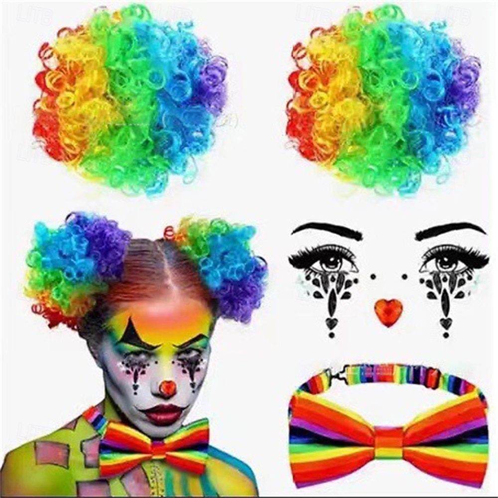 Carnival Wig 2026 Red Black Blue Curly Afro Short Synthetic Festival Wig Mardi Gras Parade Cosplay Costume Hair for Women 2026 - $10.49 –P3