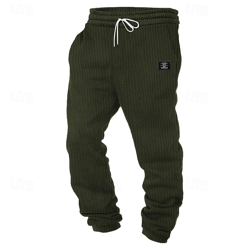 Per uomo Pantaloni da tuta Joggers Pantaloni Pantaloni a Nido d'Ape Coulisse Tasca Elastico in vita Semplice Comodità Morbido Lunghezza intera Casuale Quotidiano All'aperto Moda Stile Classico Verde del 2026 a $22.99 –P8