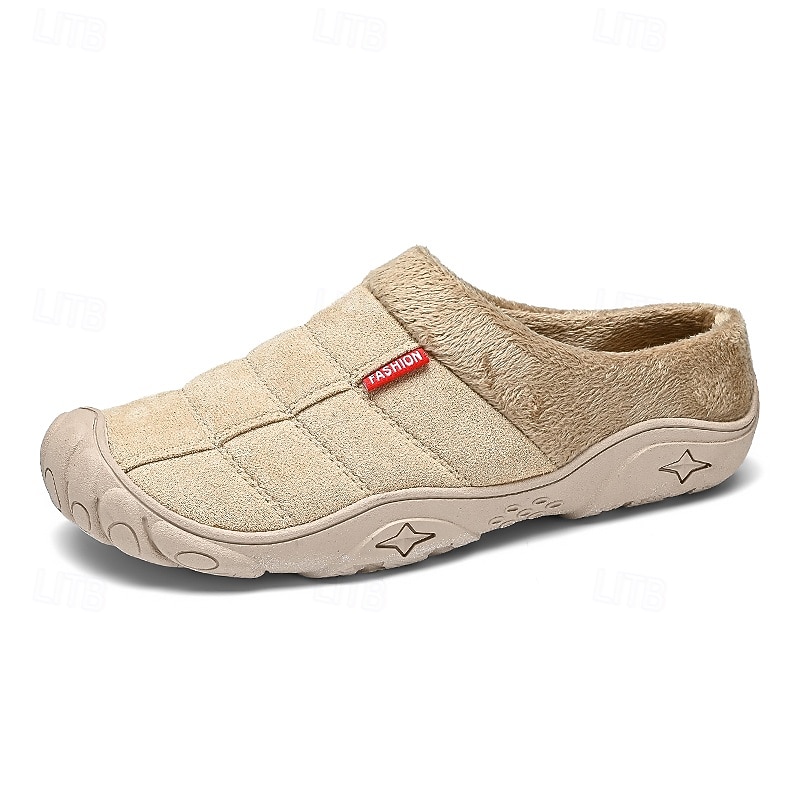 scarpe slip-on trapuntate marroni da uomo con fodera in pile: calzature calde e comode per l'inverno e le uscite informali del 2026 a $34.99 –P1