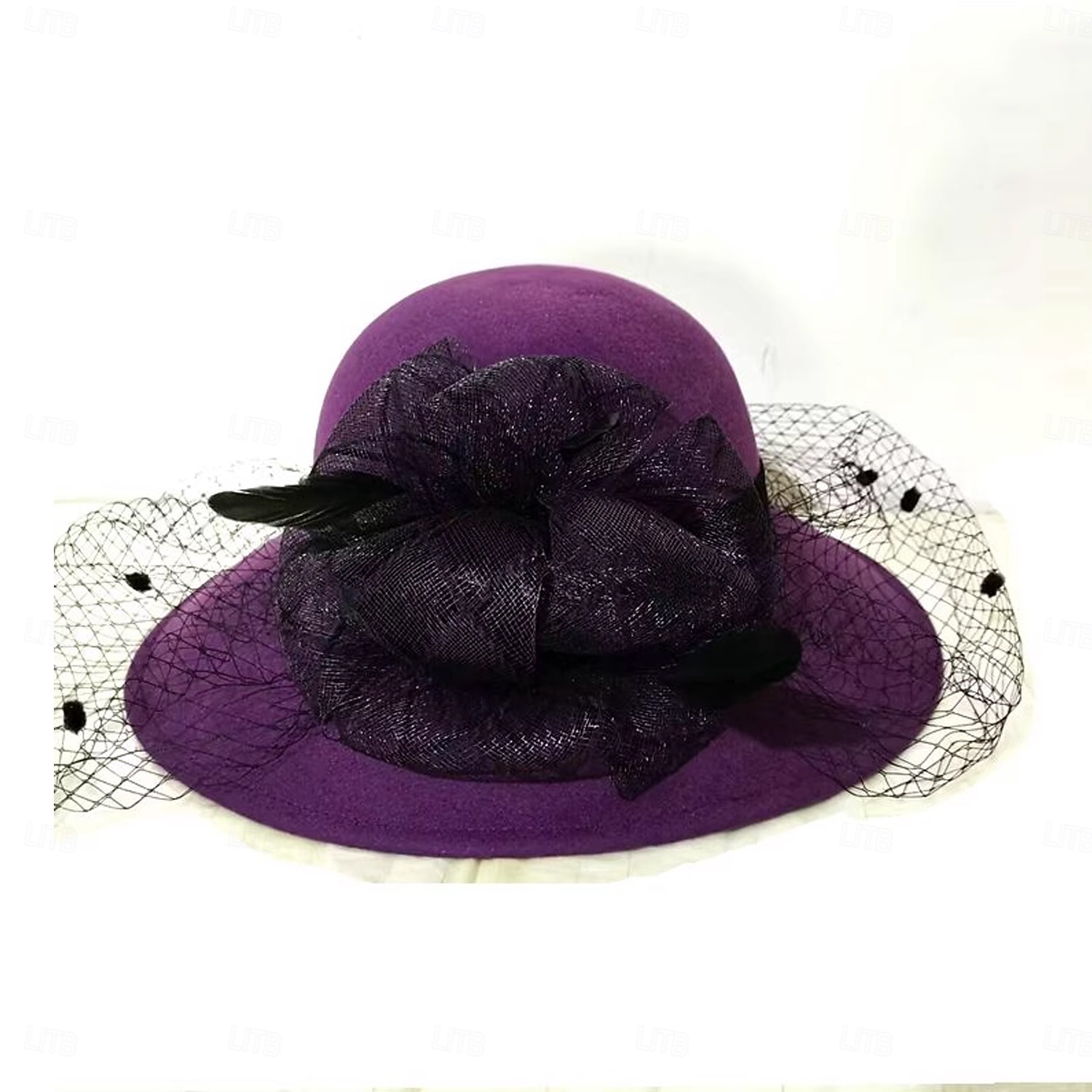 klobouky 100% vlna buřinka / zvonový klobouk fedora klobouk závoj svatební čajový dýchánek elegantní svatební s peřím květinová ozdoba hlavy pokrývka hlavy 2026 - $54.99 –P8