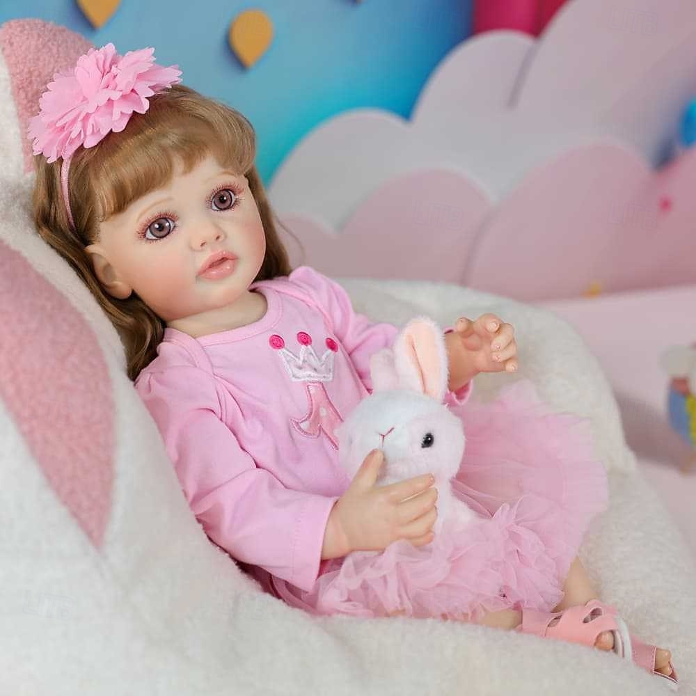 Reborn Baby Dolls - 22 Inch Soft Body Realistic Baby Doll Girl Lovely Awake Blond Hair Girl Bebe Reborn de Silicona Real Life Baby Dolls with Gift Box for Kids Age 3 Collectors Christmas Gift 2025 - $166.99 –P8