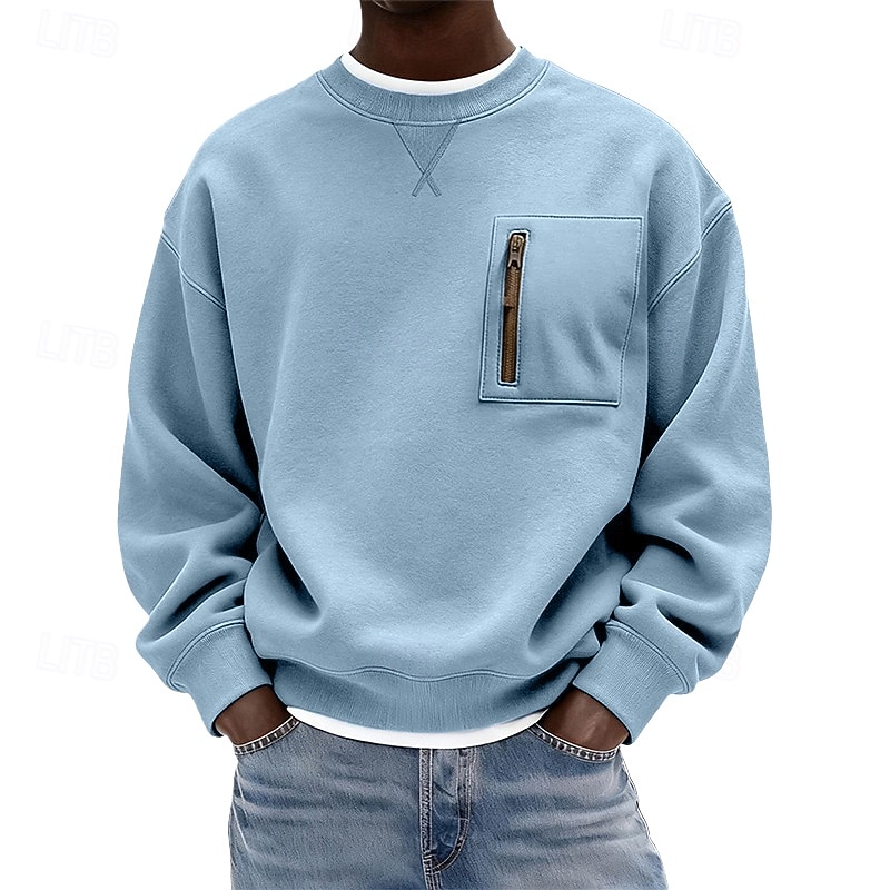 Homens Moletom Estacionar Verde Claro Cinzento Azul Claro Gola Redonda Tecido Patchwork Bolsos Desportos e Ar livre Casual Diário Roupa de rua Legal Roupa de Esporte Primavera & Outono Roupa Moletons de 2026 por $24.99 –P3