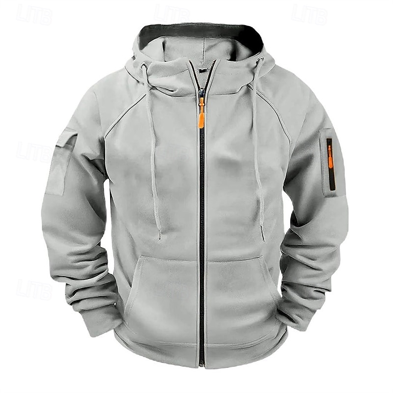 Homens Moletom Full Zip Hoodie Moletom com zíper Azul Preto Branco Verde Tropa Vinho Com Capuz Tecido Zip Up Bolsos Desportos e Ar livre Casual Diário Roupa de rua Designer Básico Primavera Outono de 2026 por $15.99 –P23