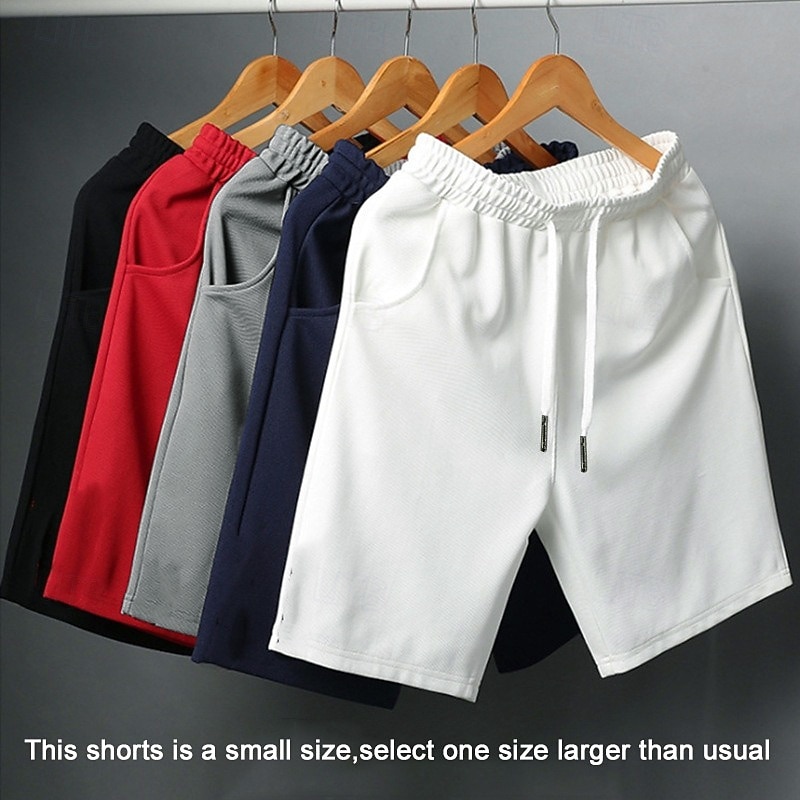 Per uomo Attivo Pantaloncini Pantaloncini casual Tasche A cordoncino Design elastico con coulisse Tinta unica Comfort Traspirante Breve Sportivo Informale Giornaliero Di tendenza Streetwear Nero del 2026 a $9.49 –P1