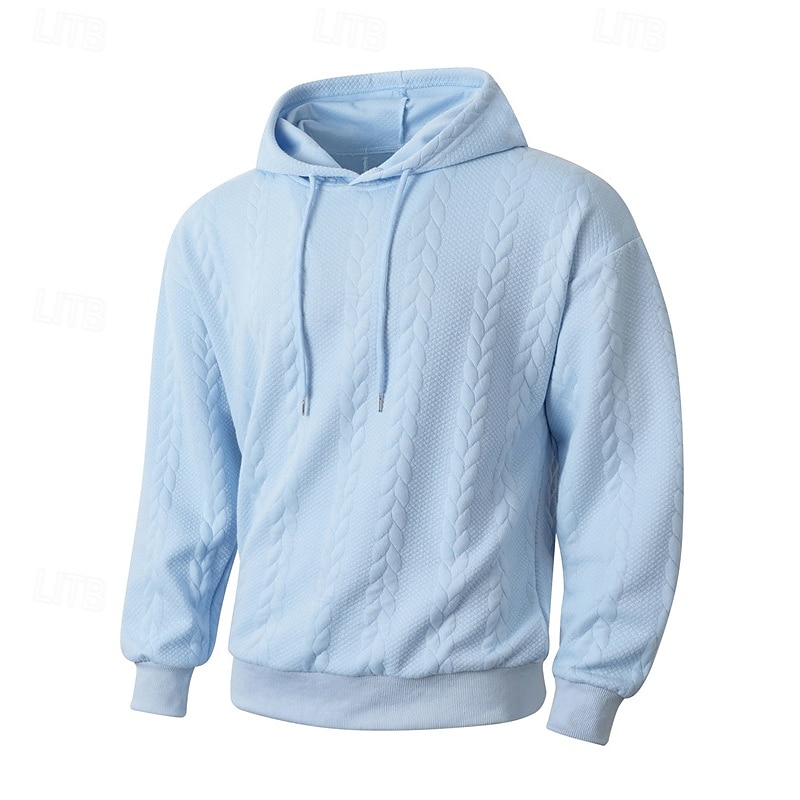 Men's Hoodie Tracksuit Hoodie & Pants Outfit Set Hoodies Set Hoodie Outdoor Daily Sports Jacquard Drawstring Pocket Plain Black Orange Khaki Polyester Activewear Fashion Streetwear Spring 2026 - $53.99 –P19