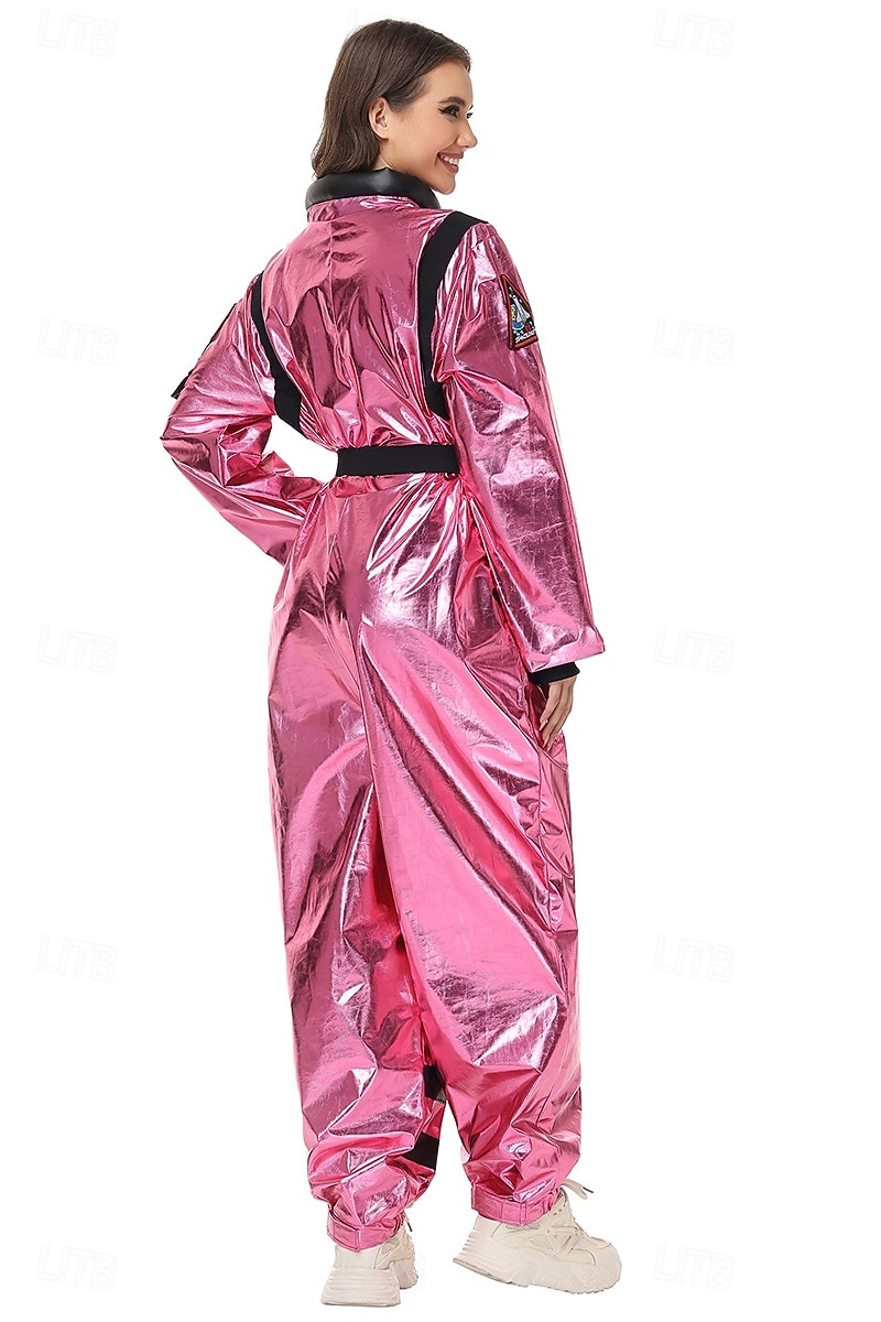 Hieno puku Jumpsuit-trikoot Univormu Astronautti Galaxy-tyttö Cosplay-asu Metalli Aikuisten Naisten Halloween Karnevaali Juhla Suoritus Pukeudu 2026 - $57.99 –P2