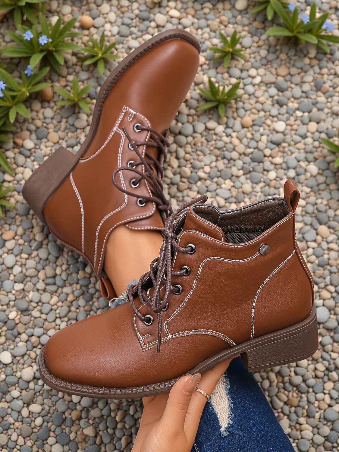 short brown dress boots Burgundy Prom Dress with Lace Up,Flounce Skirt Long Party Dress,PD0050 main image 0