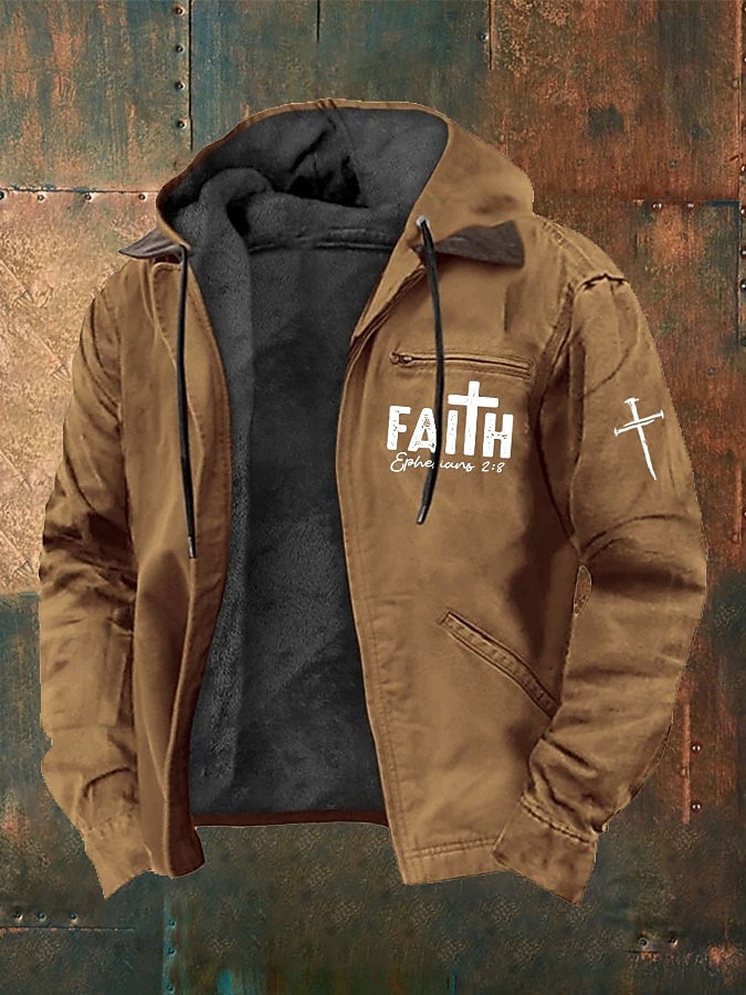 Herr Huvtröja med dragkedja Fleece-jacka Huvtröja i fleece Blå Svart Brun Huva Kors Tro Ficka Ledigt Dagligen Utekväll Polyester Streetwear Retro Ledigt Höst vinter Kläder Pull Tröjor 2026 - $62.99 –P3