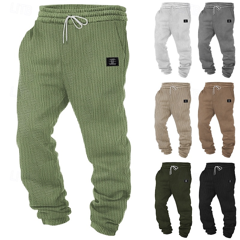 Per uomo Pantaloni da tuta Joggers Pantaloni Pantaloni a Nido d'Ape Coulisse Tasca Elastico in vita Semplice Comodità Morbido Lunghezza intera Casuale Quotidiano All'aperto Moda Stile Classico Verde del 2026 a $22.99 –P7