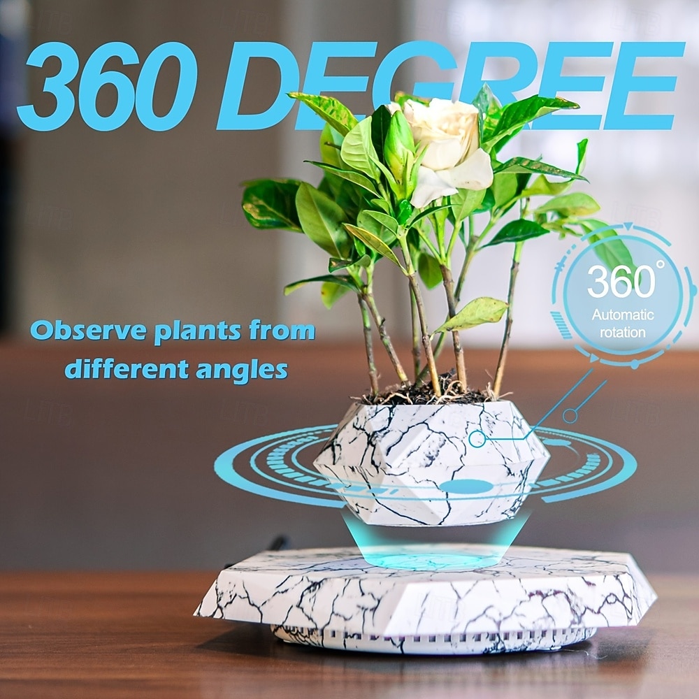 Suspended Flower Pot Suitable for Small Plants Magnetic Floating Flower Pot with Touch Controlled Light Eternal Floating Flower Light Valentine's Day Gift for Suspended Decoration in Homes and Offices 2026 - $101.99 –P3
