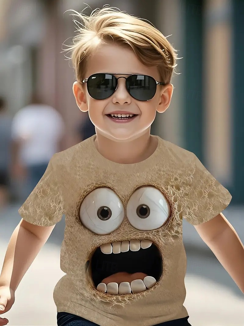 2026年 男女兼用 男の子 3D グラフィック 遊び心のあるグラフィックTシャツ Tシャツ 半袖 3Dプリント 夏 春 スポーツ ファッション ストリートファッション 子供 4〜12年 クルーネック アウトドア カジュアル 日常 レギュラー  コレクション – $13.49 –P1