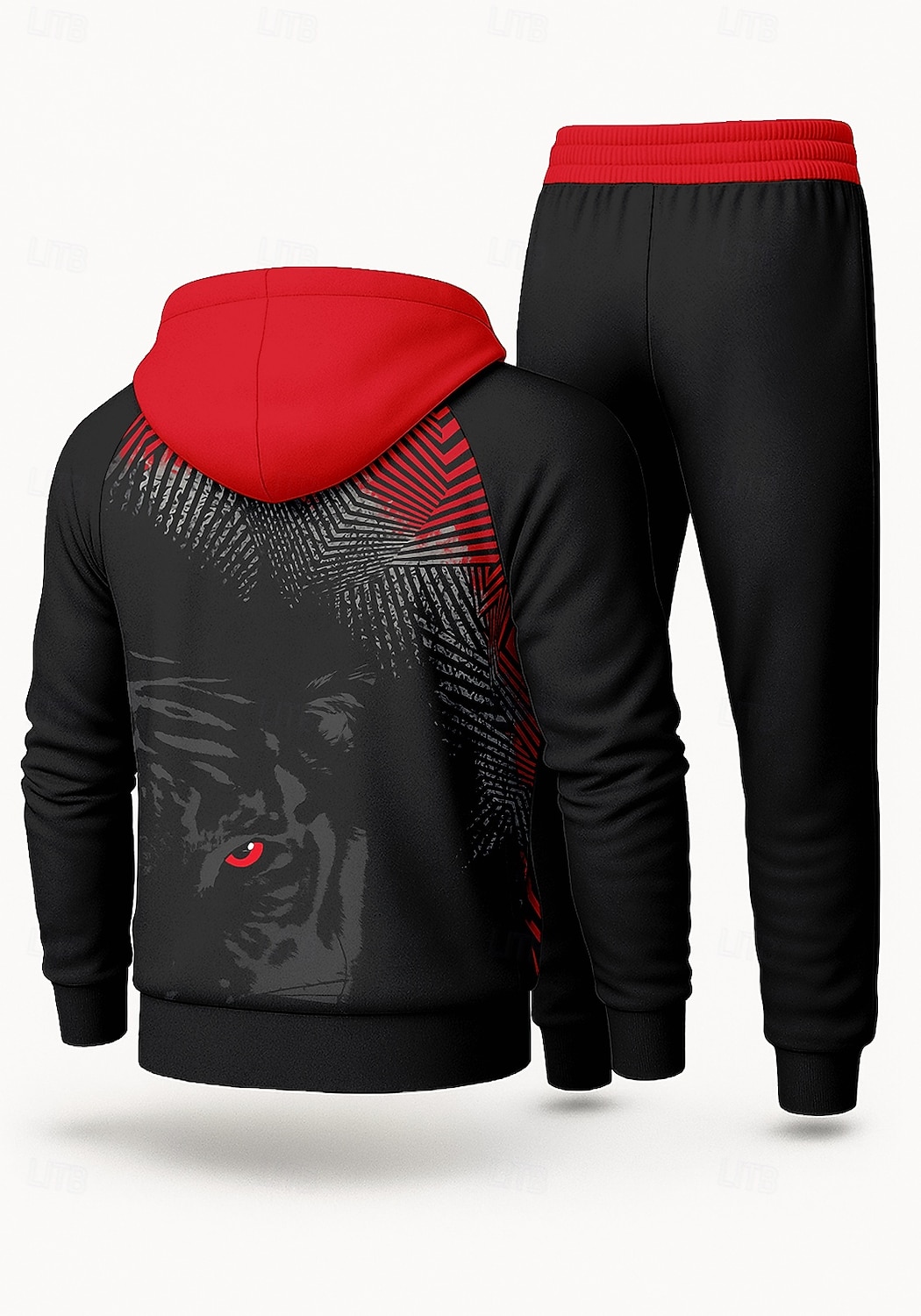 Homens Moletom Agasalho de 2 peças Conjuntos de moletom Com Cordão Zip Up Animal Modelado Conjunto de roupa atlética Conjunto de roupa Conjuntos Outono Preto Vocação Exterior Viagem Leve Da Moda de 2025 por $41.99 –P2