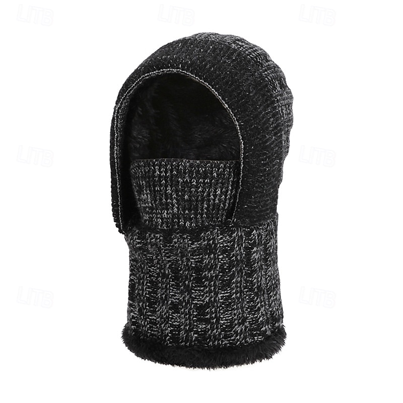 3-в-1 шапка-бини, утеплитель для шеи и лица, зимняя шапка-шарф, многофункциональная вязаная шапка для мужчин, для езды на велосипеде, теплая, с флисовой подкладкой, для защиты ушей, для холодной погоды 2026 - $17.99 –P7