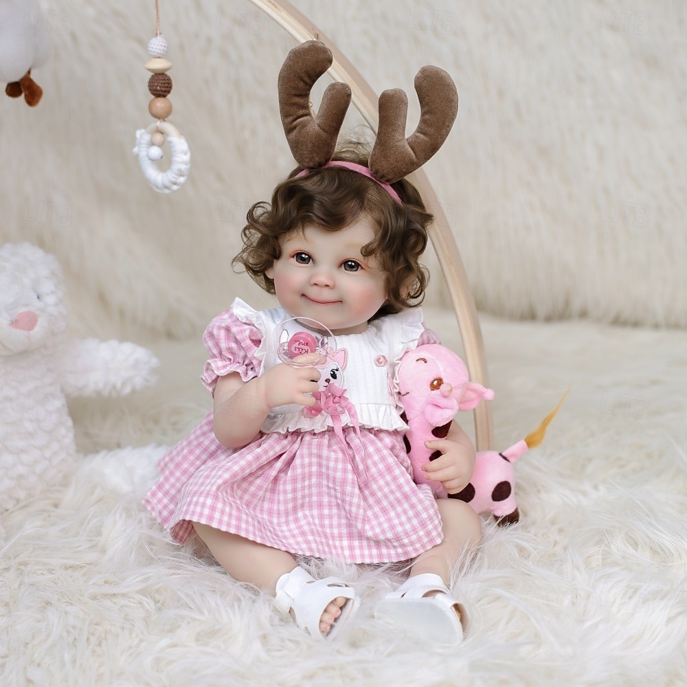 Bambole Reborn - Bambola Realistica da 22 Pollici Ragazza con Corpo Morbido e Capelli Ricci Biondi Sveglia Bebe Reborn di Silicona Bambole di Vita Reale con Scatola Regalo per Bambini di 3 Anni del 2026 a $95.99 –P17