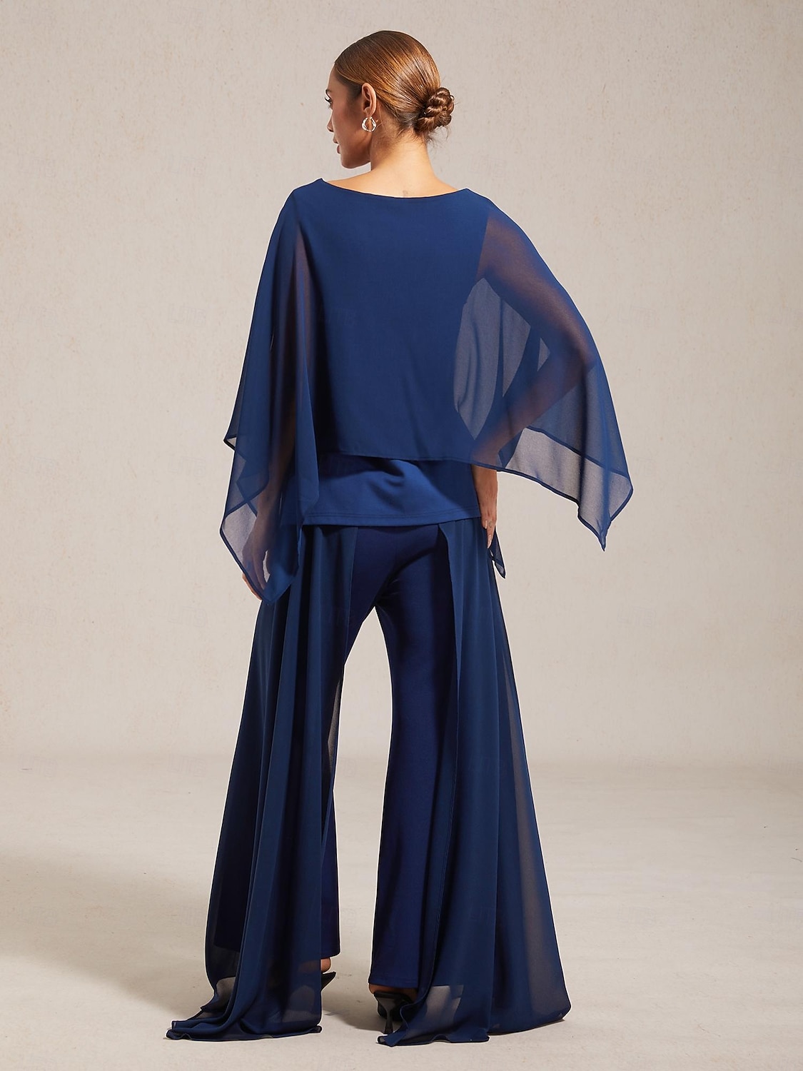 Top da donna in chiffon modal blu royal con scollo rotondo e maniche a mantella, elegante, alla moda, lussuoso, casual, per le vacanze, primavera, estate, autunno del 2026 a $79.99 –P8