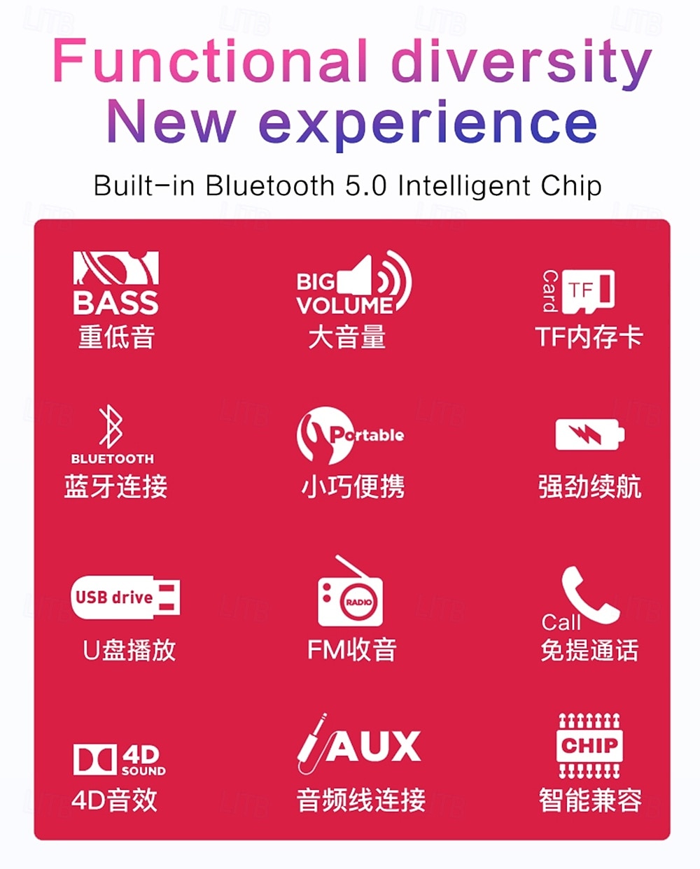 2025 New Wireless Speaker Supporting Multiple Playback Modes Wireless/TF Card/USB Playback High Volume Long Battery Life Stereoscopic Sound Effects To Fill The Event Atmosphere Suitable for Smar 2025 - $24.99 –P2