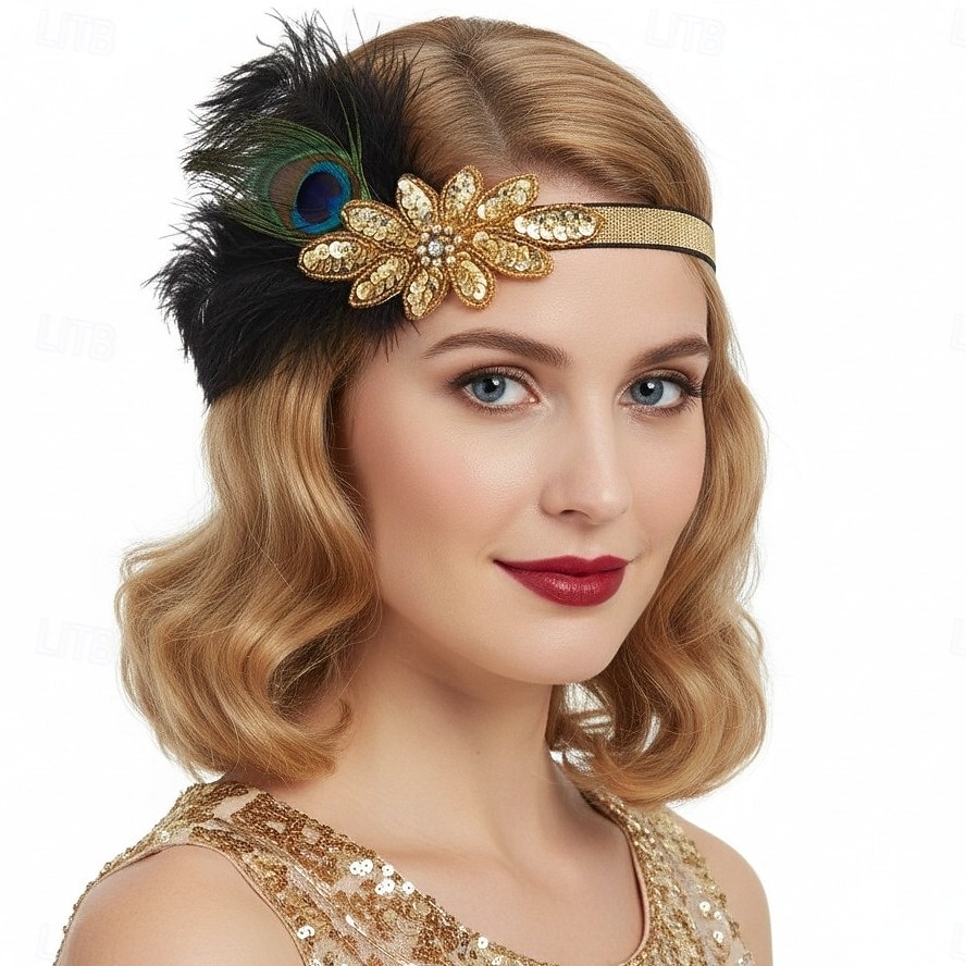 Années Folles Années 1920 Serre Tête Flapper Coiffure Accessoires pour Cheveux Gatsby le Magnifique Fille Flapper Plume Déguisement Femmes Noël Carnaval Mascarade Soirée à thème rétro Danse Charleston de 2026 ? $16.99 –P3