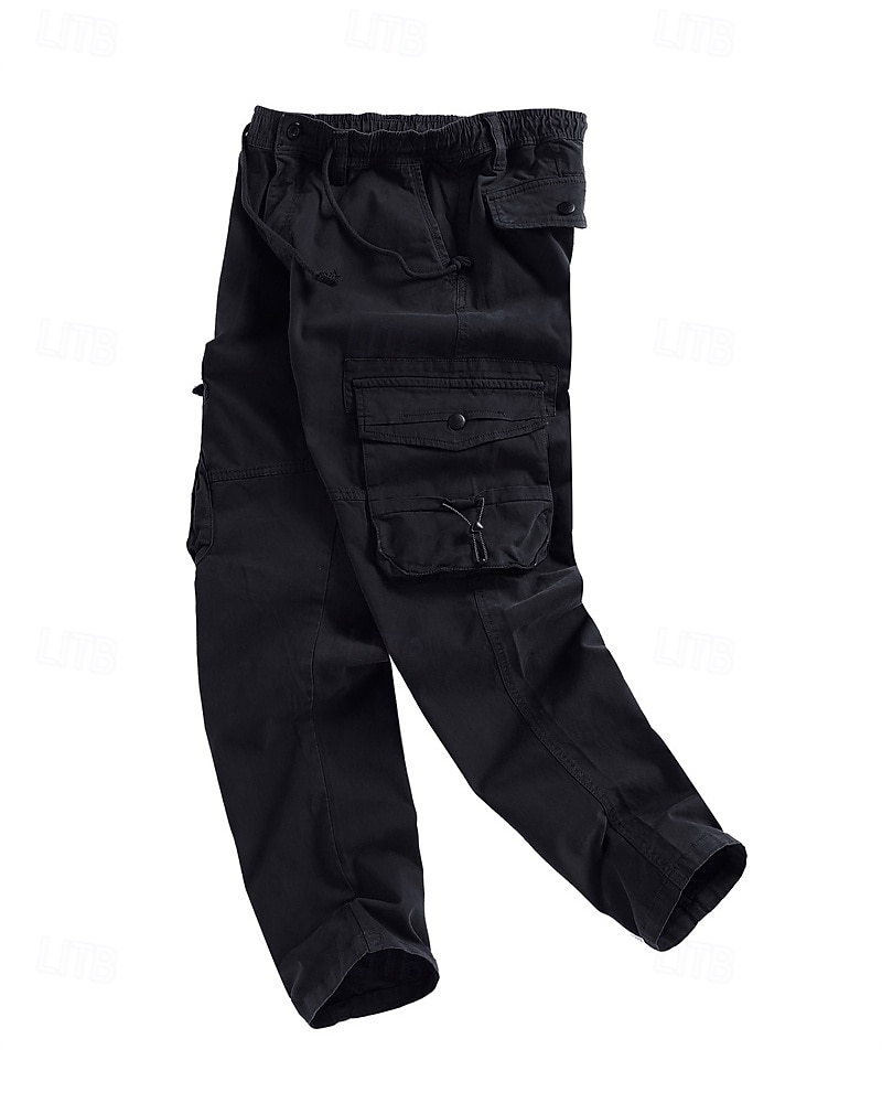 Homens Calças Cargo Calças Bolso multi Tecido A Prova de Vento Vestível Comprimento total Ao ar livre Diário Acampar e Caminhar Roupa de rua à moda Exército verde Preto de 2026 por $47.99 –P8