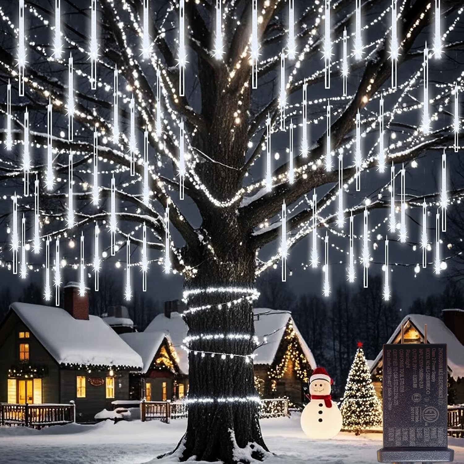 2-in-1 meteoriparven valosarja 30 cm * 16 putkea 384 led-helmeä sisä- ja ulkotiloihin sisäpihalle, puutarhaan, parvekkeelle, kuistille, räystäille, hääjuhla-tunnelmaan, koriste-valosarja matalajännitteiseen turvalliseen pistorasiaan 2026 - $30.99 –P11