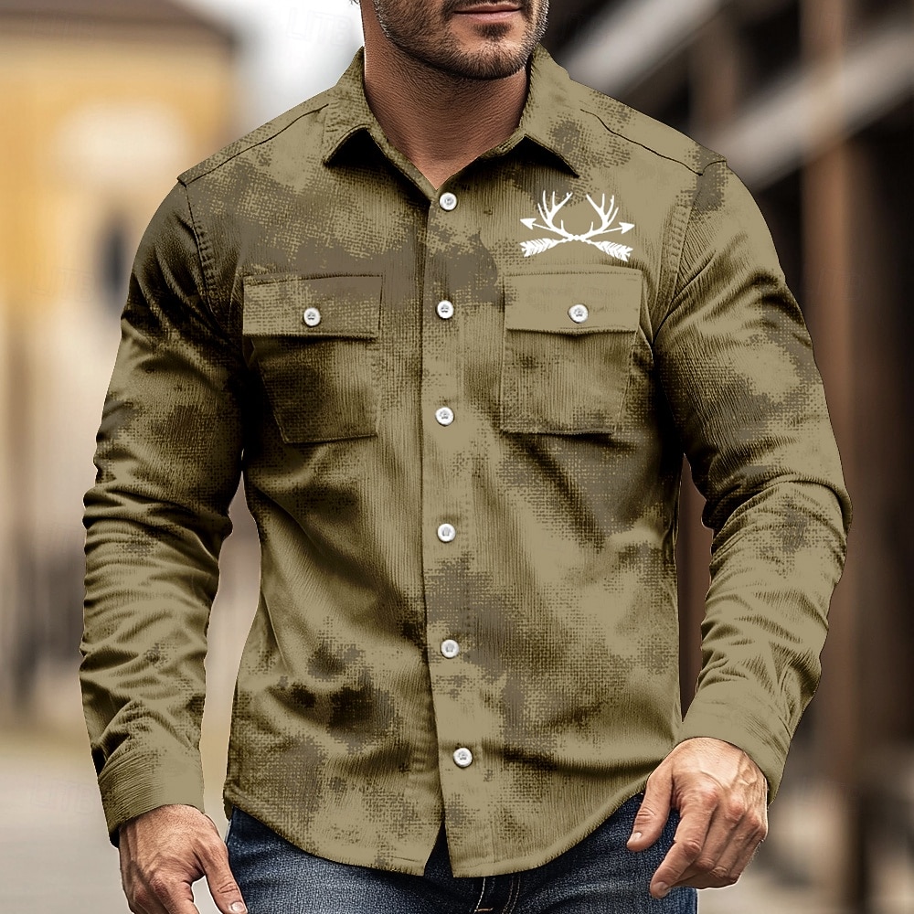 Per uomo Renna Arrow Camicia di Velluto a Coste Camicia Western Giacca camicia Manica Lunga Vintage Retrò All'aperto Abbigliamento da lavoro Autunno Inverno Collo ripiegato Stampa 3D Camicie da del 2026 a $31.99 –P3
