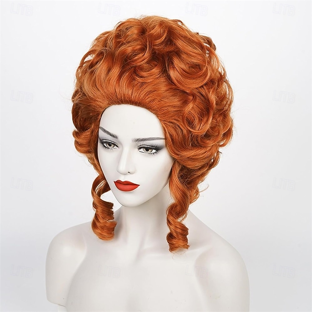 Auburn Brown Victorian - peruukki Rococo -pukuun 1700-luvun siirtomaaprovinsseja vintage barokkihiuksia pörröisiä naisia karnevaalijuhliin 2026 - $21.99 –P4