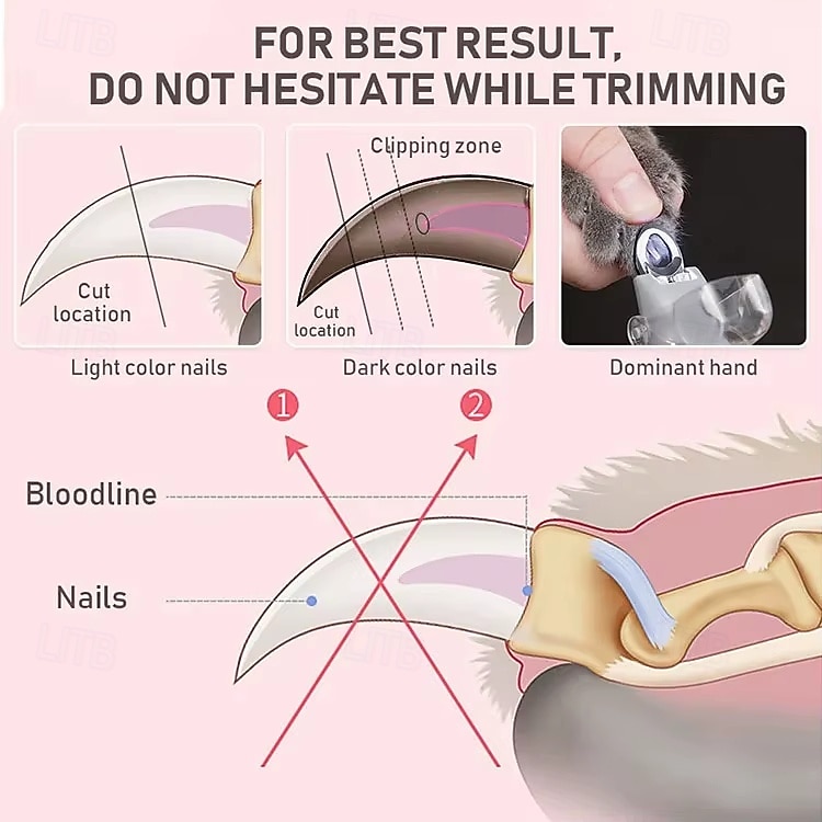 Professional Pet Nail Clipper Scissors with LED Light Cat Dog Nail Clipper 2025 - $12.49 –P5