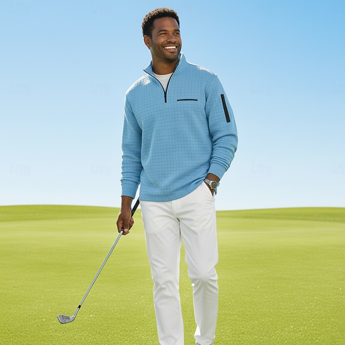 2026年 男性用 ワッフルポロシャツ Pullover カジュアル スポーツ クォータージップ 長袖 ファッション 快適 ジッパーを閉める ポケット 秋冬 春 & 秋 季節の変わり目 レギュラー ホワイト オレンジ ライトグレー ダックグレー ベージュ ワッフルポロシャツ  コレクション – $20.99 –P1