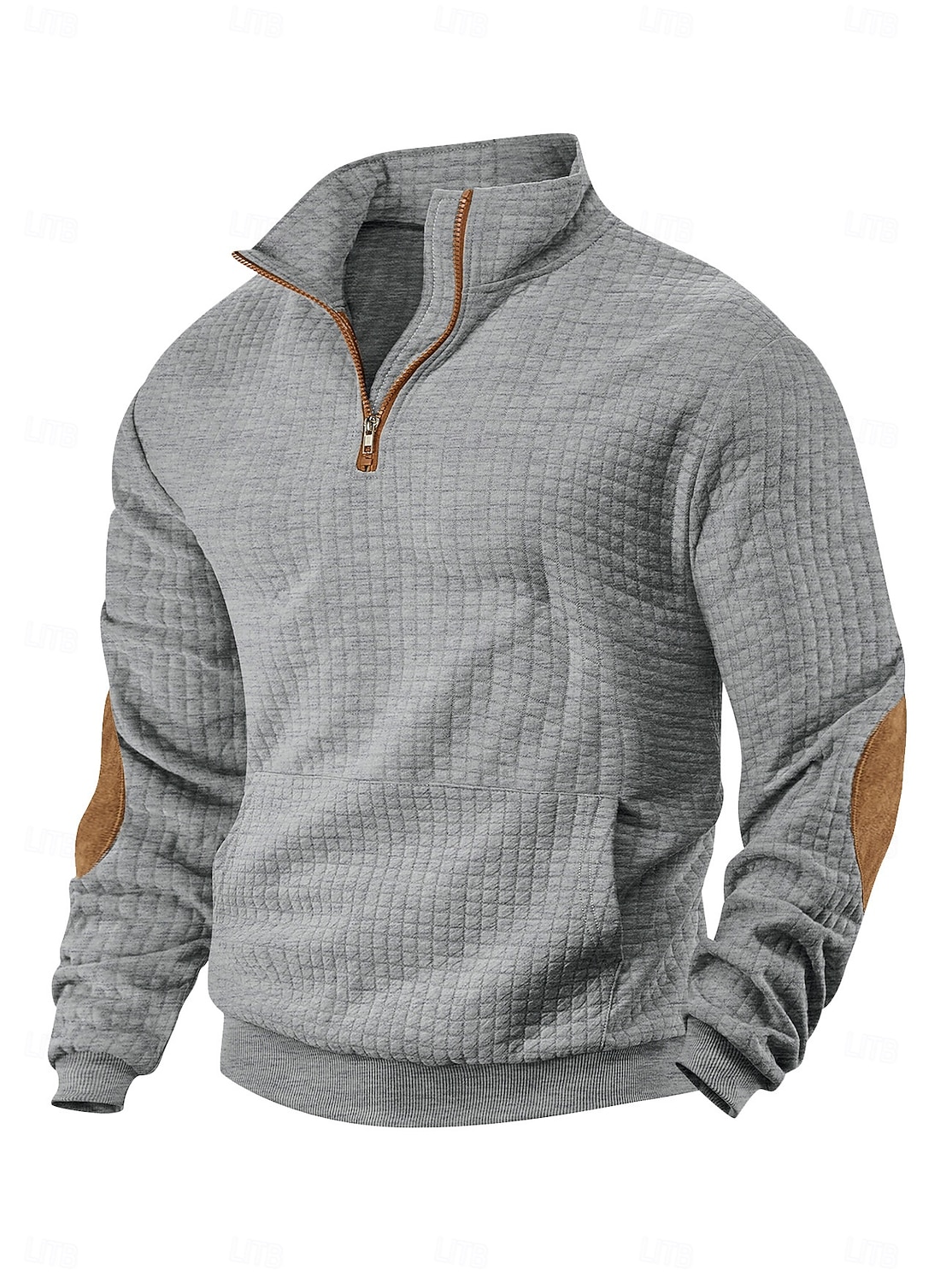 Herren Zip Up Sweatshirt Waffel-Sweatshirt Pullover Schwarz Weiß Marineblau Khaki Dunkelgray Halber Reißverschluss Einfach Reißverschluss Tasche Arbeit Sport & Outdoor Lässig ohne Druck Aktiv Vintage 2026 - $28.99 –P12