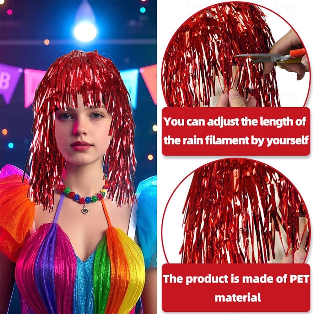 Carnival Wig 2026 Blonde Pink Red Curly Medium Length Synthetic Festival Wig Mardi Gras Parade Cosplay Costume Hair for Women 2026 - $3.99 –P3