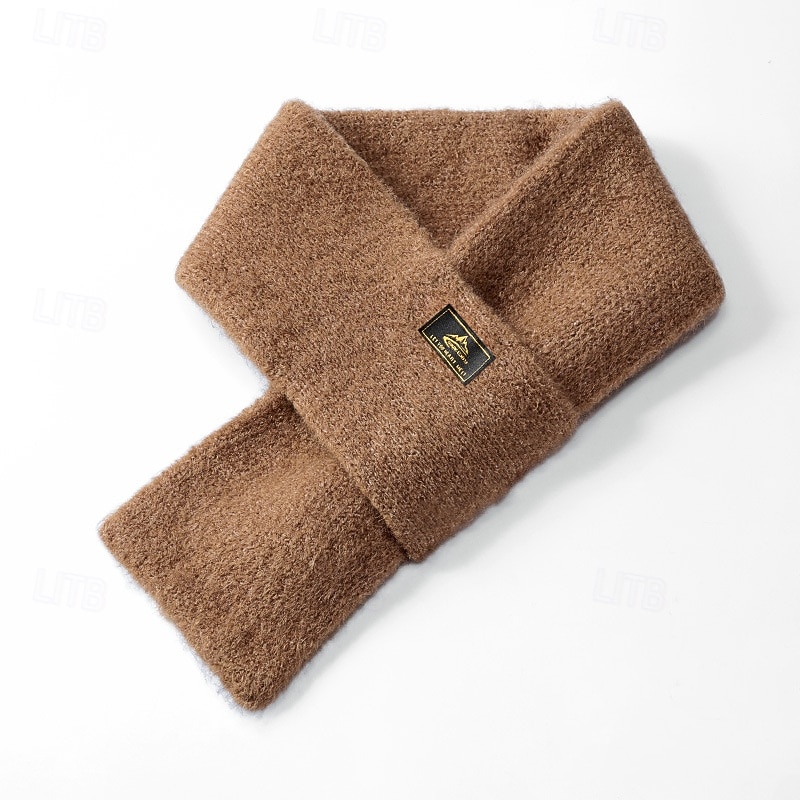 Men's Rectangle Scarf Outdoor Dailywear Causal Black Brown Scarf Solid Color 2026 - $12.99 –P1