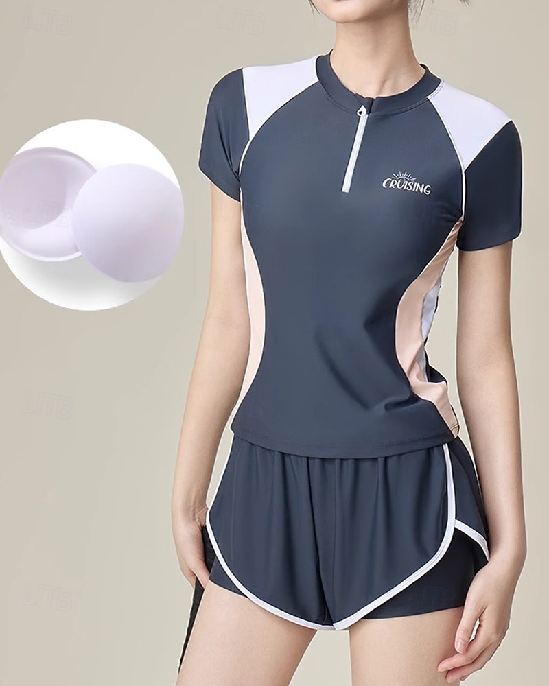 בגדי ריקוד נשים מגן מפריחה מכנסי שורט בגדי ים בגדי ים בגדי ים שחור אפור UPF 50+ בקרת בטן גלישה שייט בקאנו שנרקול קיץ 2026 - $32.99 –P4