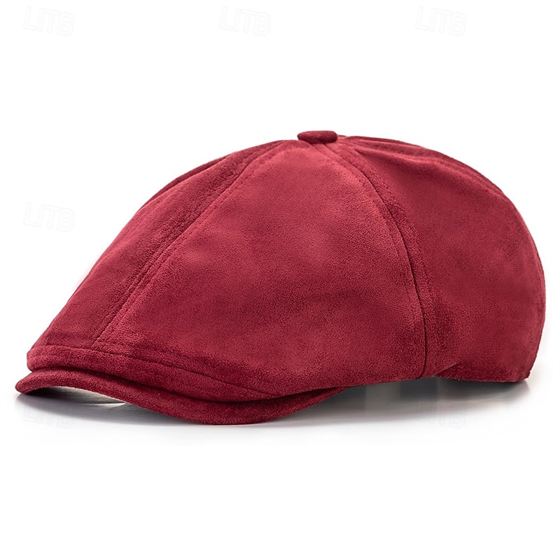 Men's Flat Cap Ascot Hat Newsboy Hat Black Wine Polyester Fashion Casual Street Daily Plain Adjustable Sunscreen Breathable 2026 - $10.49 –P9