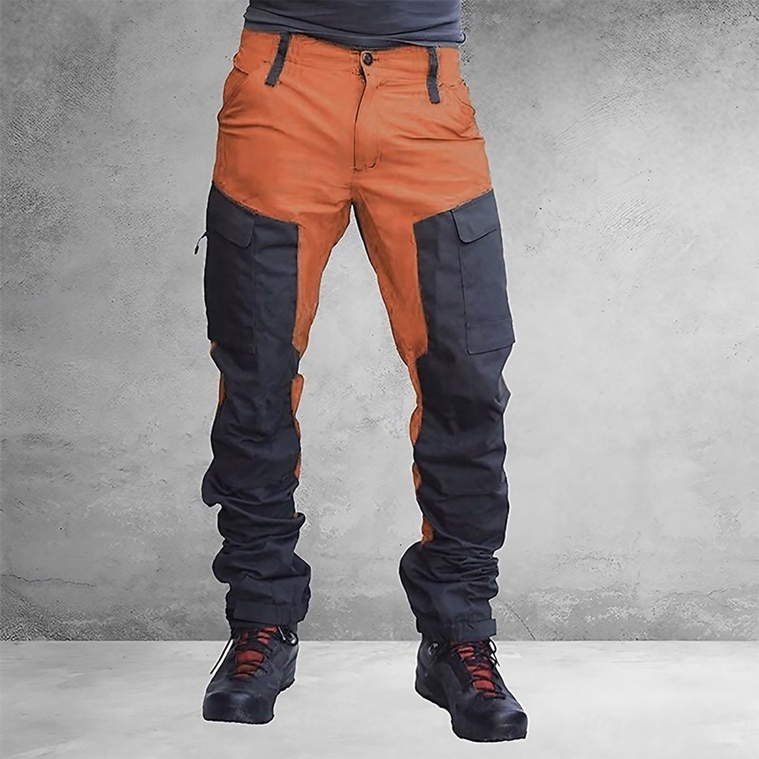 Men's Cargo Pants Cargo Trousers Combat Trousers Hiking Pants Buttons Multi Pocket Elastic Cuff Color Block Comfort Quick Dry Casual Daily Holiday Sports Fashion Purple Orange 2026 - $24.99 –P8