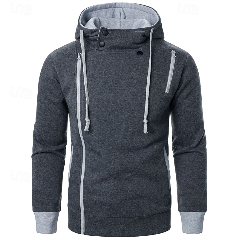 Homme Sweat à capuche Noir Gris Clair Gris foncé À capuche Bloc de Couleur Patchwork Avec Poches Sport & Loisir Quotidien Fête Polyester Streetwear Basique Occasionnel Automne Hiver Vêtement Tenue de 2026 ? $25.99 –P8