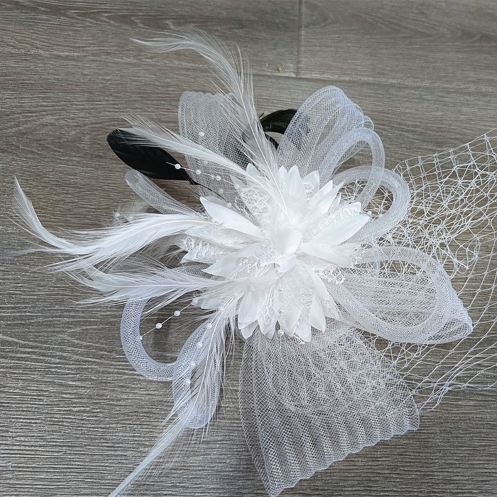Headdress Tulle Feather Fedora Hat Wedding Tea Party Horse Race Cocktail Elegant Vintage With Feather Headpiece Headwear 2025 - $14.99 –P4