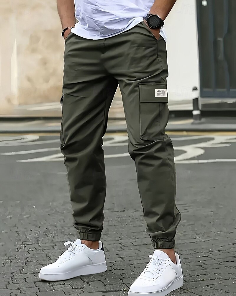 Herr Sportmjukisbyxor Casual joggingbyxor Militärbyxor Med fickor Underdelar Gym Fritids- Träningspass Höst vinter Gym Camping Träna Normal Sportkläder Sportkläder Solid färg Svart Kaki Armégrön 2026 - $21.99 –P3