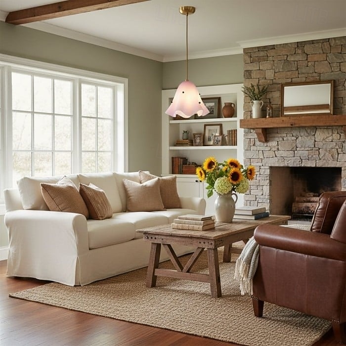 lampada a sospensione in vetro artistico - lampada da soffitto moderna ispirata alla fioritura del 2025 a $299.99 –P6